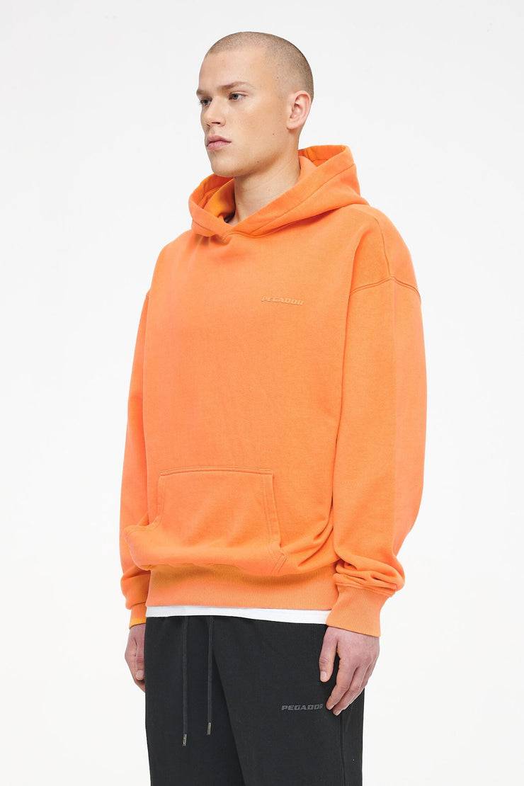 Pegador Logo Oversized Hoodie Vintage Washed Sunrise Orange Gum Auslauf