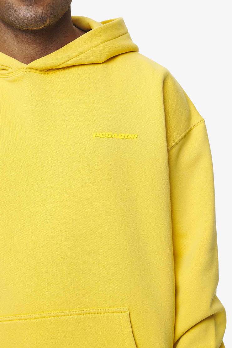 Pegador Logo Oversized Hoodie Vintage Washed Solar Yellow Gum Verkauf