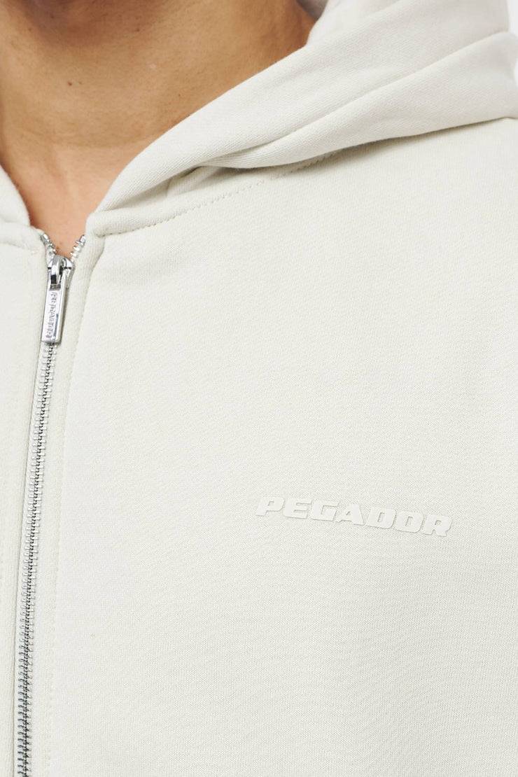 Pegador Logo Oversized Sweat Jacket Vintage Washed Angels Cream Gum Schlussverkauf
