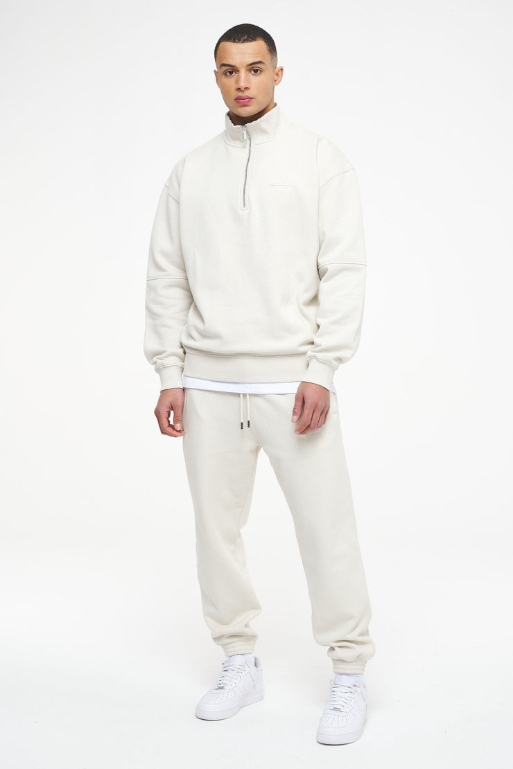 Pegador Logo Oversized Halfzip Sweater Vintage Washed Angels Cream Gum Günstiger Verkauf