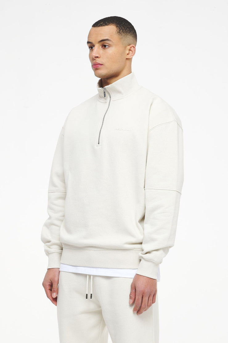 Pegador Logo Oversized Halfzip Sweater Vintage Washed Angels Cream Gum Günstiger Verkauf