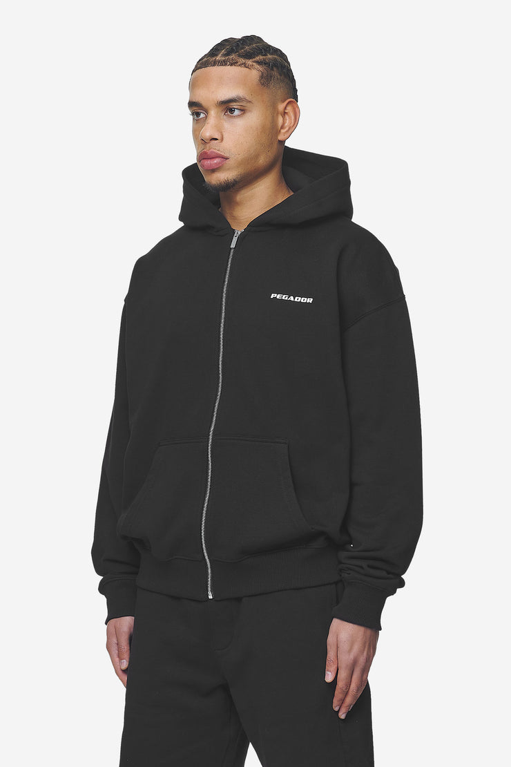 Pegador Logo Oversized Sweat Jacket Washed Black White Gum Meist gekauft