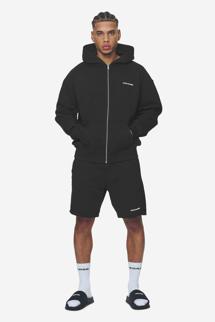 Pegador Logo Oversized Sweat Jacket Washed Black White Gum Meist gekauft