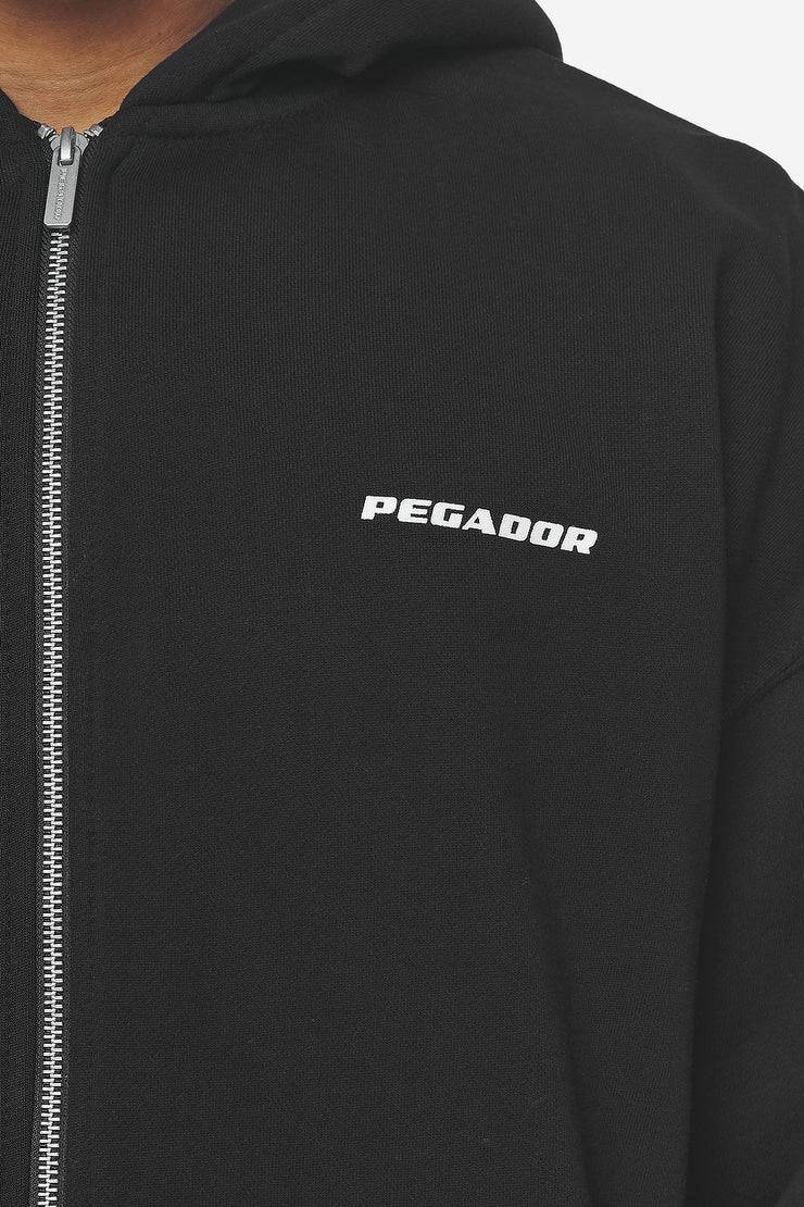 Pegador Logo Oversized Sweat Jacket Washed Black White Gum Meist gekauft