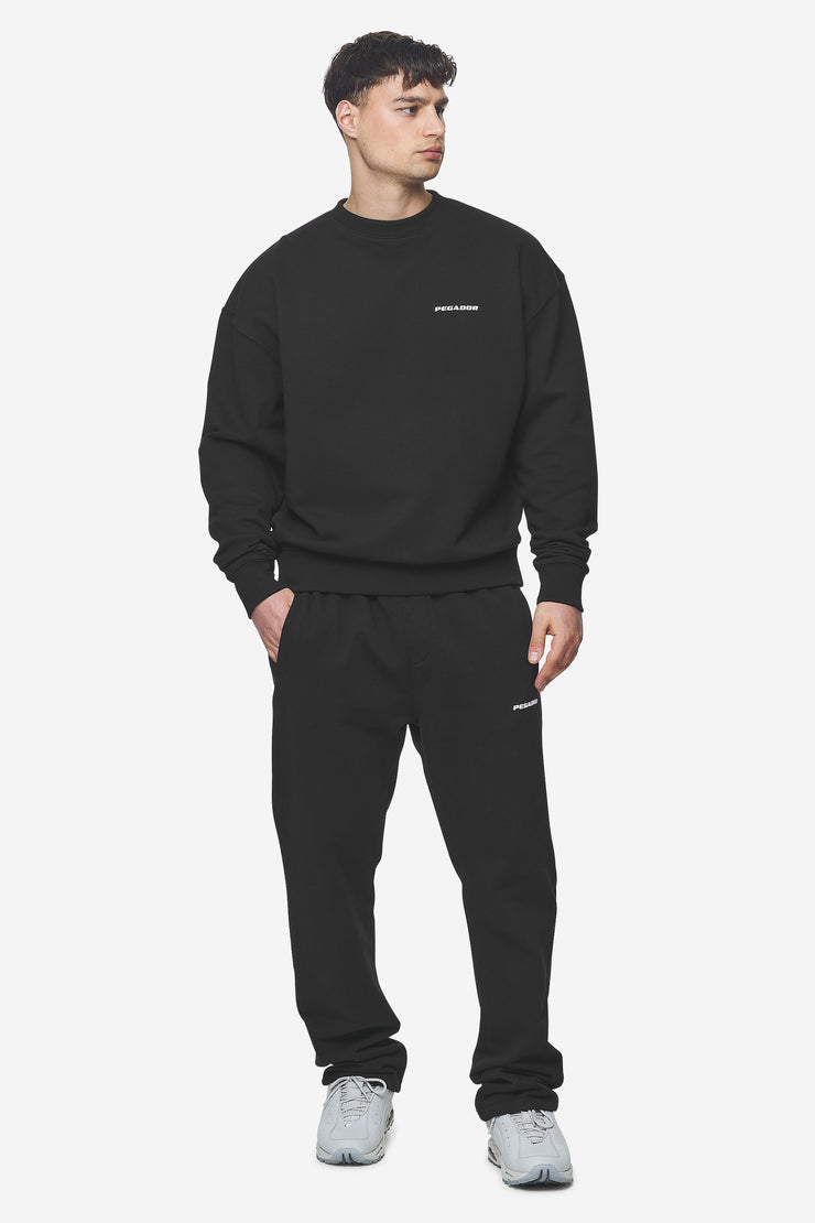 Pegador Logo Wide Sweat Pants Washed Black White Gum Fabrikpreis