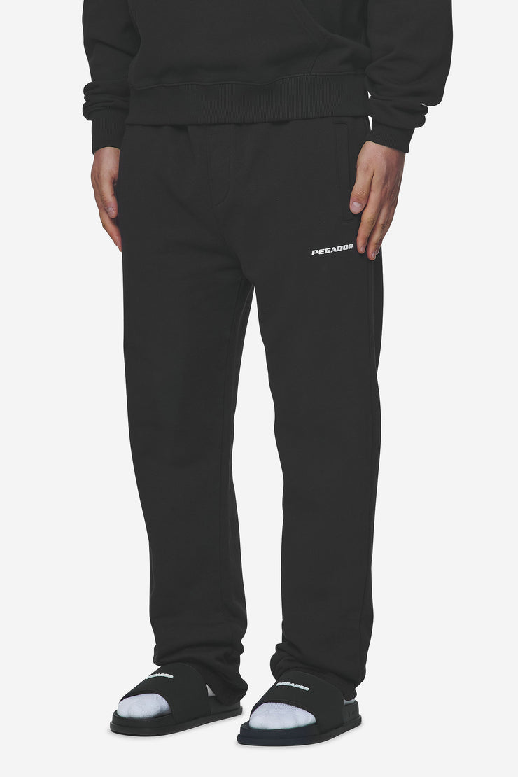 Pegador Logo Wide Sweat Pants Washed Black White Gum Fabrikpreis
