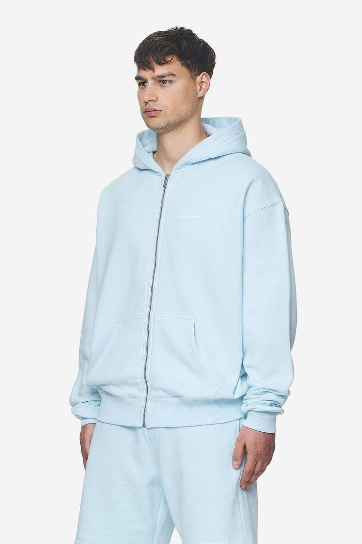 Pegador Logo Oversized Sweat Jacket Washed Baby Blue White Gum Großer Ausverkauf