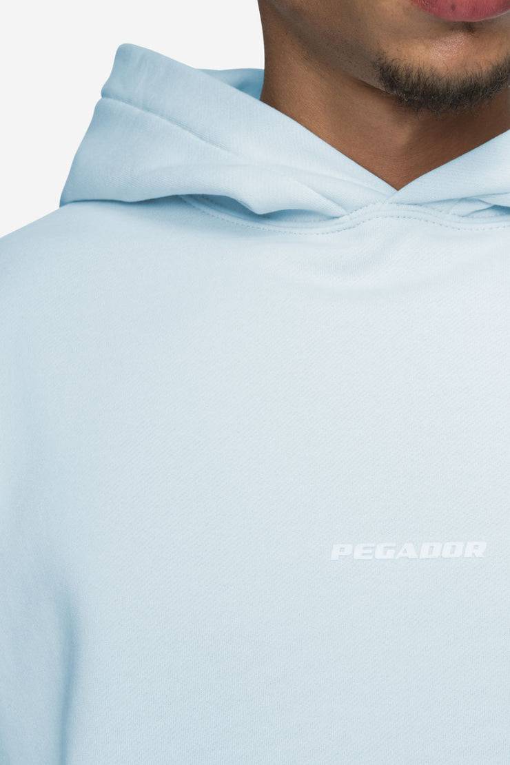 Pegador Logo Boxy Hoodie Washed Baby Blue White Gum Flash Sale