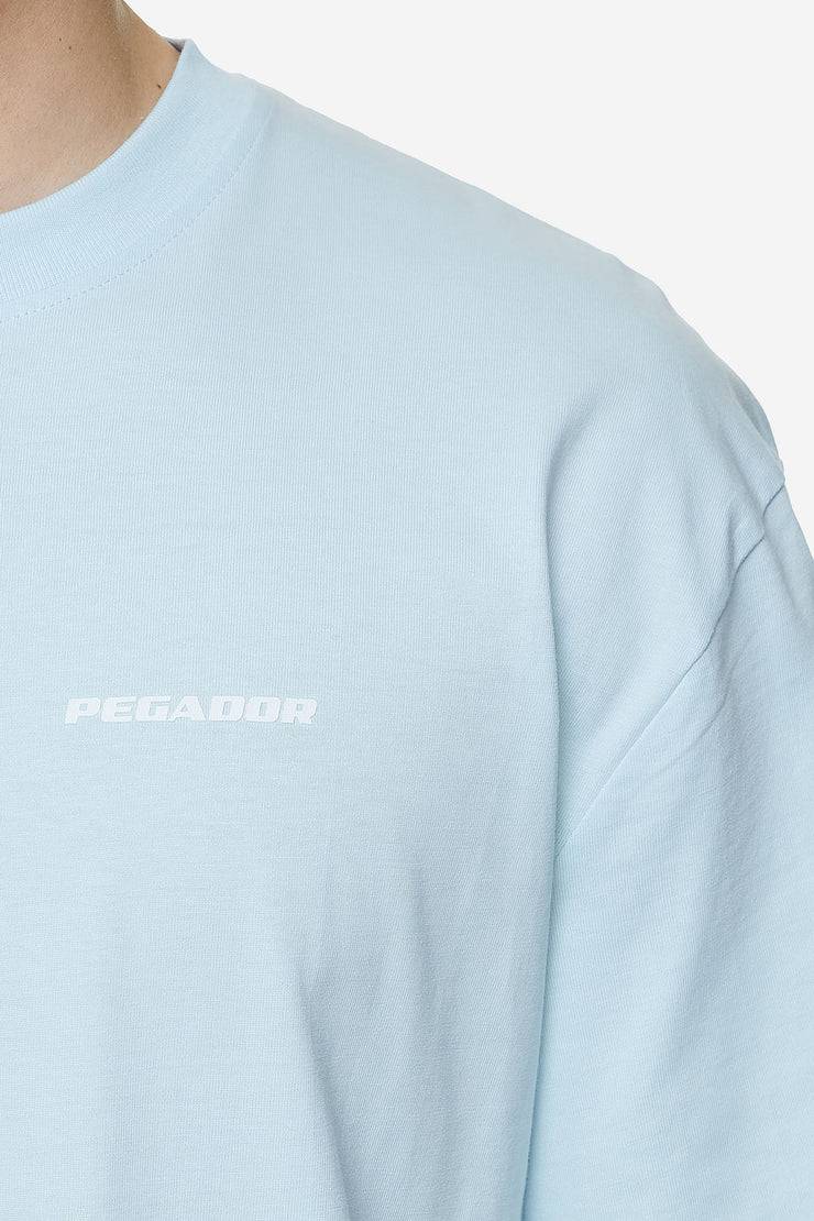 Pegador Logo Oversized Tee Washed Baby Blue White Gum Begrenztes Angebot