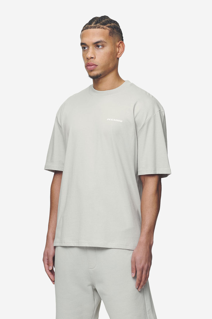 Pegador Logo Oversized Tee Washed Pearl Grey White Gum Black Friday