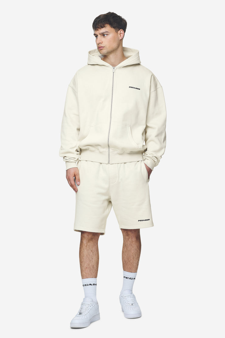 Pegador Logo Oversized Sweat Jacket Washed Salty Cream Black Gum Weihnachtsangebot