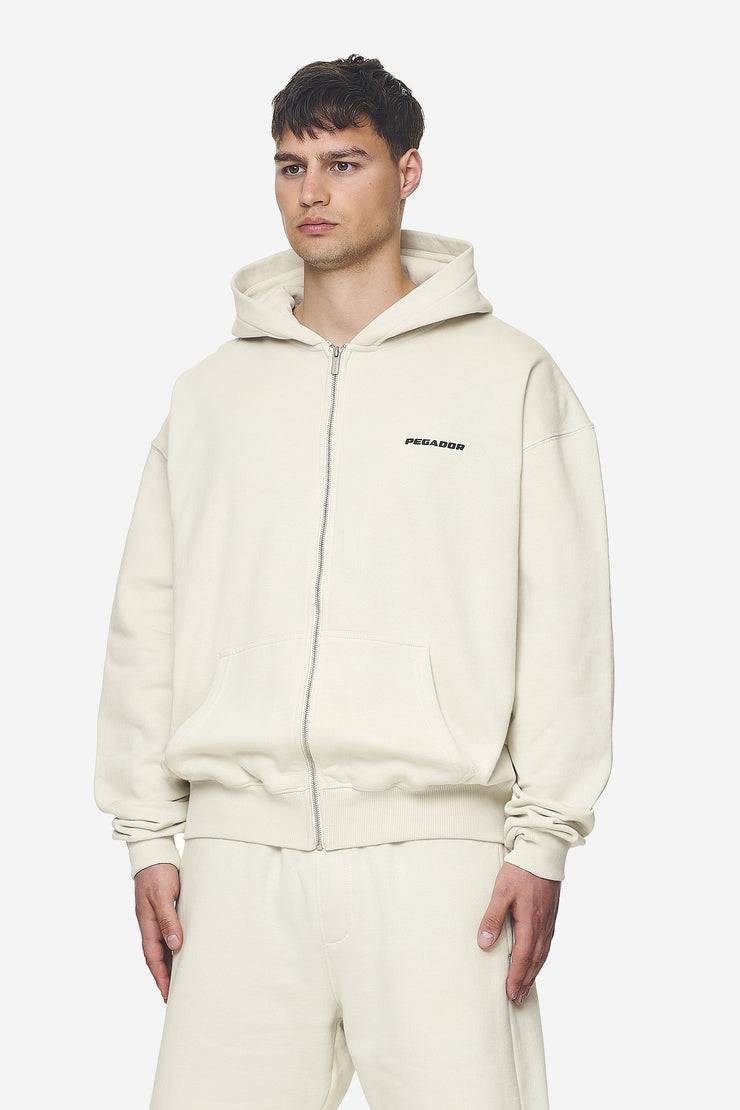 Pegador Logo Oversized Sweat Jacket Washed Salty Cream Black Gum Weihnachtsangebot