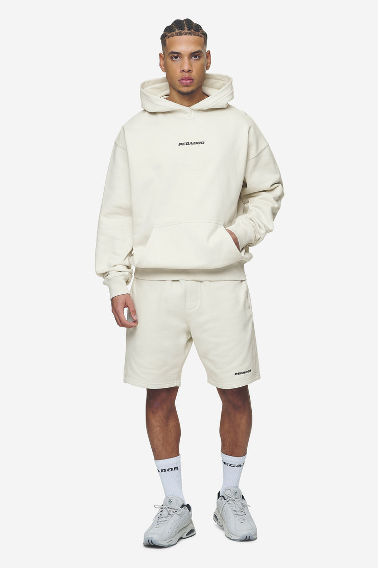 Pegador Logo Heavy Sweat Shorts Washed Salty Cream Black Gum Lagerräumung