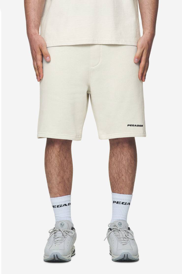 Pegador Logo Heavy Sweat Shorts Washed Salty Cream Black Gum Lagerräumung