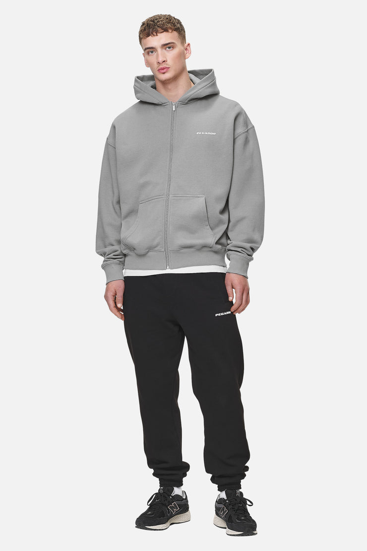 Pegador Logo Oversized Sweat Jacket Washed Cool Grey White Gum Heißer Verkauf