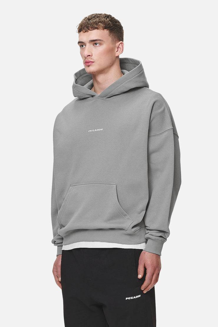 Pegador Logo Boxy Hoodie Washed Cool Grey White Gum Top Angebot
