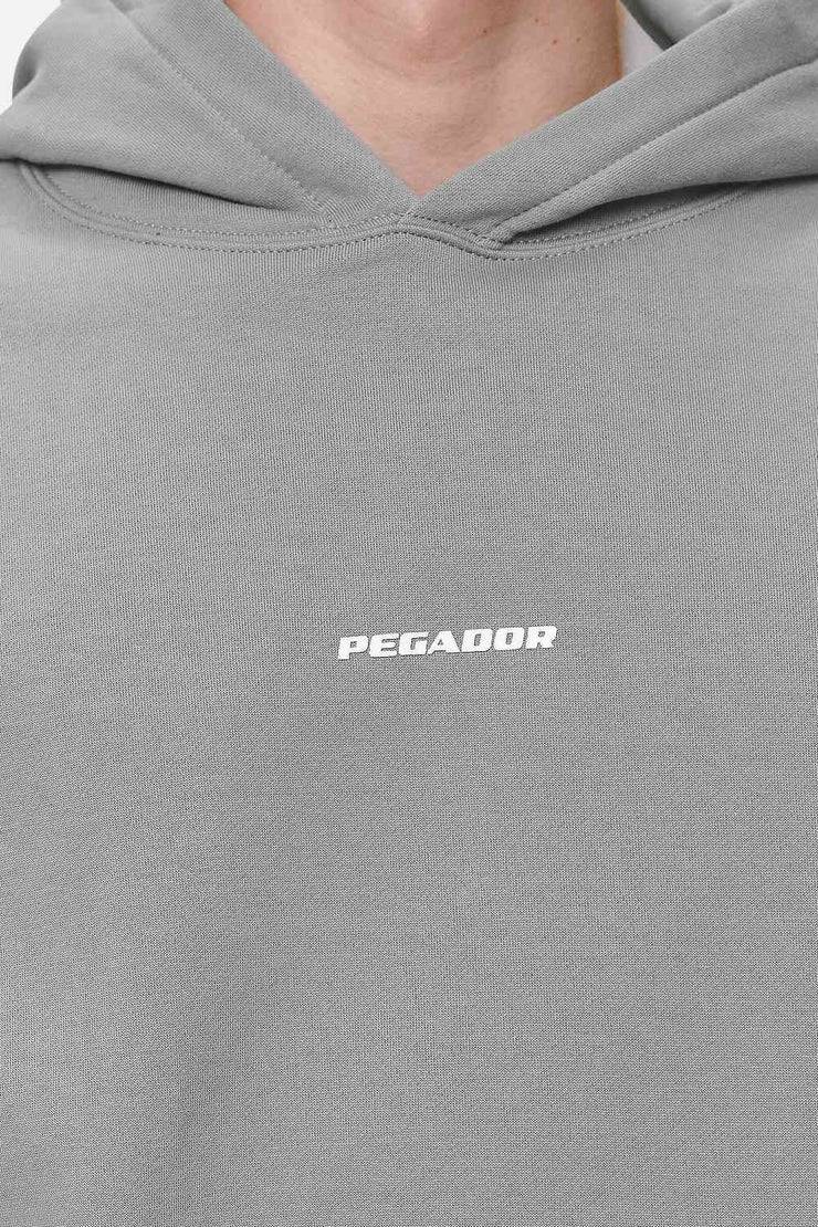Pegador Logo Boxy Hoodie Washed Cool Grey White Gum Top Angebot