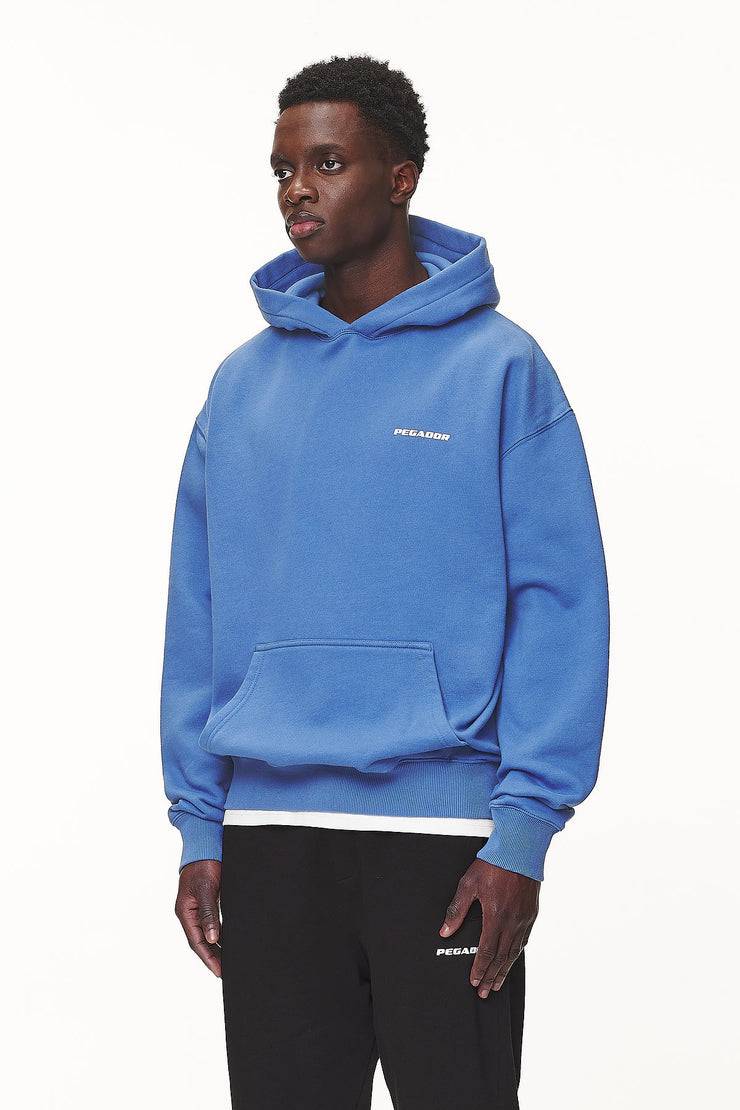 Pegador Logo Oversized Hoodie Washed Retro Blue White Gum Online Outlet