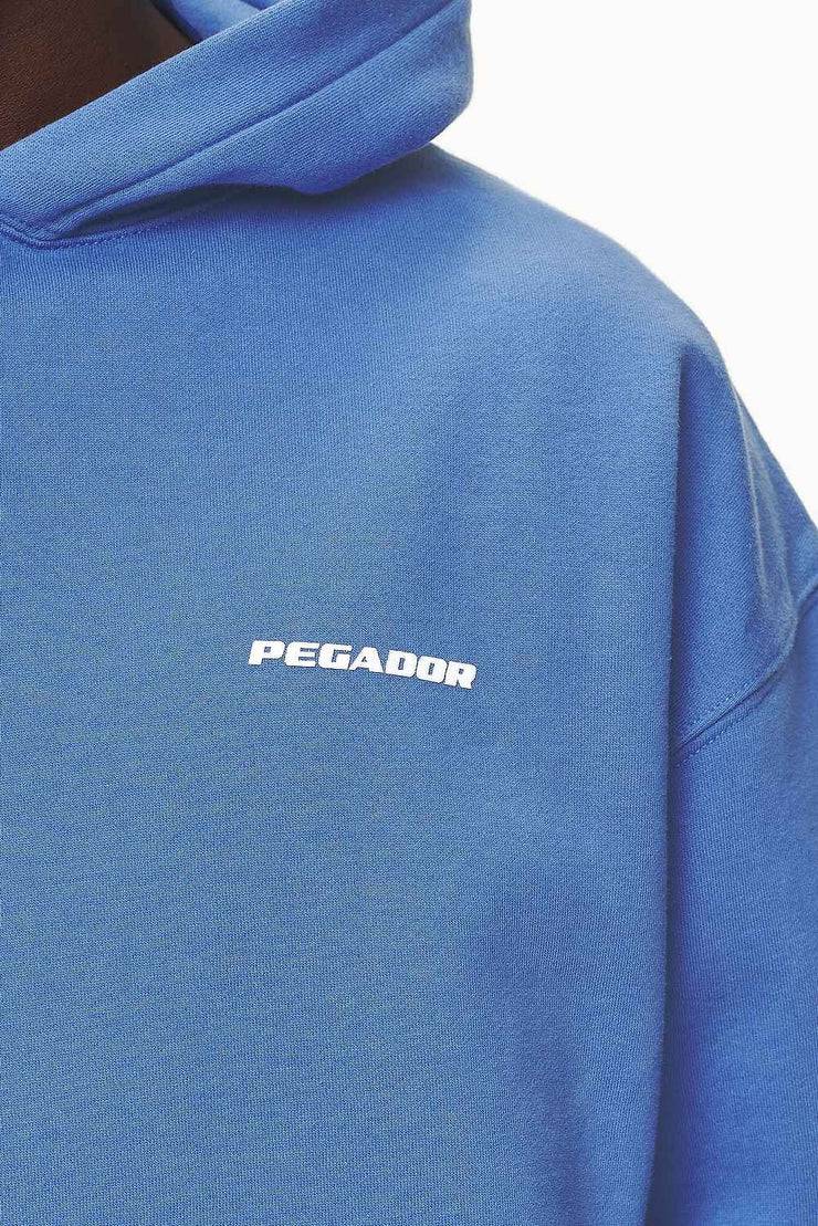 Pegador Logo Oversized Hoodie Washed Retro Blue White Gum Online Outlet
