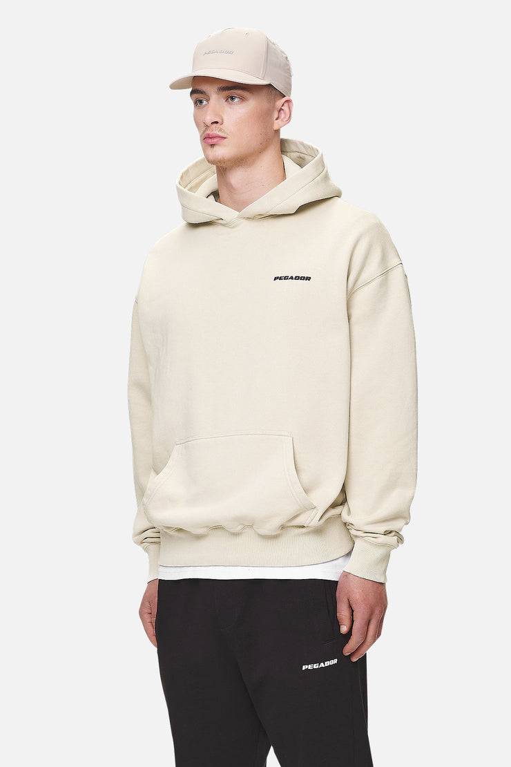 Pegador Logo Oversized Hoodie Washed Desert Sand Black Gum Exklusive Angebote