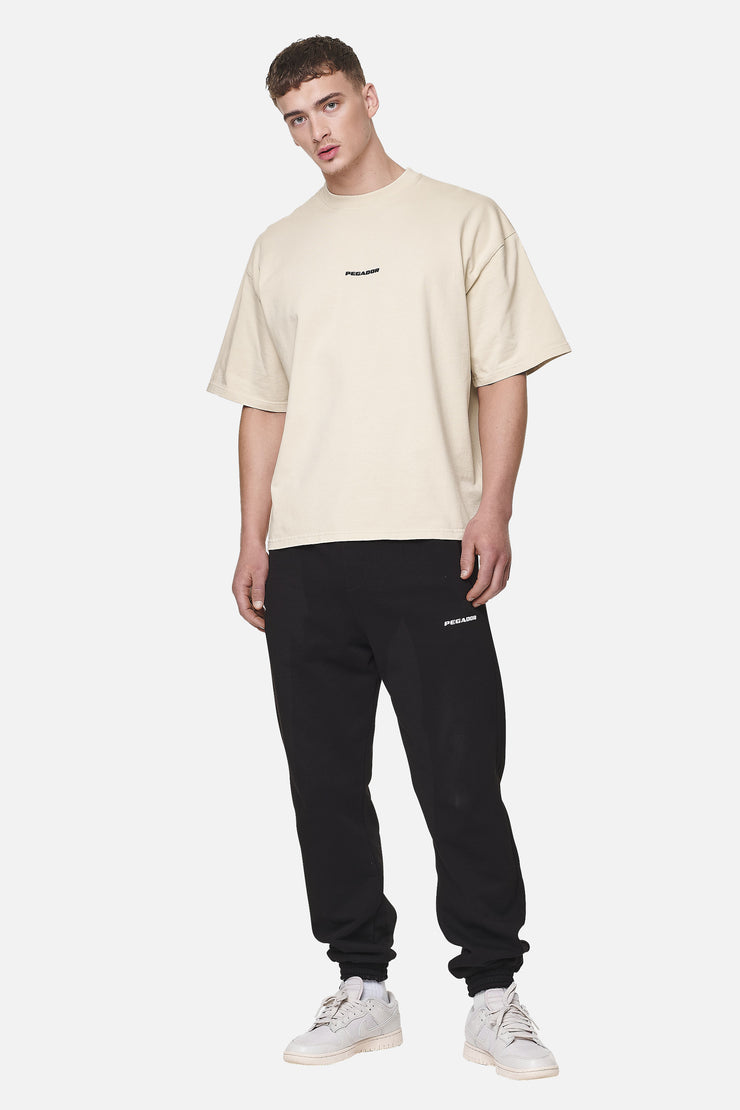 Pegador Logo Boxy Tee Washed Desert Sand Black Gum Große Rabatte