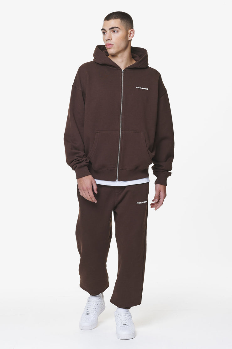 Pegador Logo Oversized Sweat Jacket Washed Oak Brown Gum Neuheiten