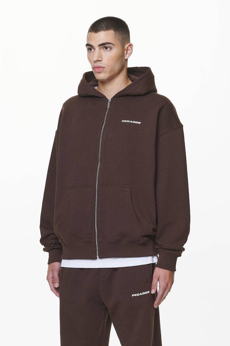 Pegador Logo Oversized Sweat Jacket Washed Oak Brown Gum Neuheiten