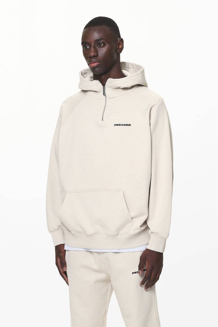 Pegador Logo Oversized Halfzip Hoodie Washed Dust Cream Gum Kauf eins, bekomm eins gratis