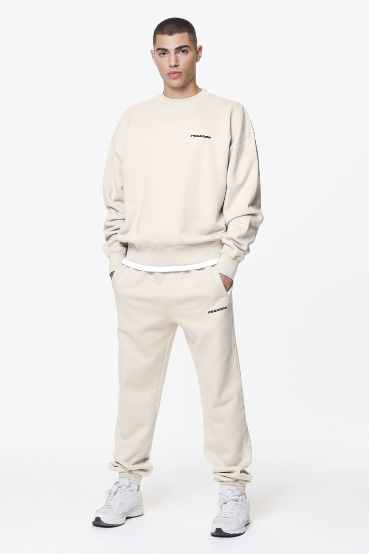 Pegador Logo Oversized Sweater Washed Dust Cream Gum Tägliche Deals