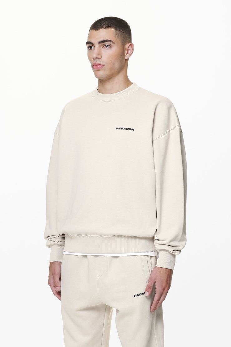 Pegador Logo Oversized Sweater Washed Dust Cream Gum Tägliche Deals