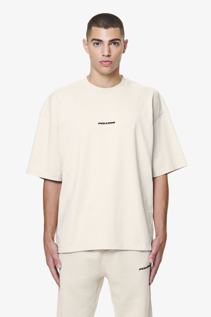 Pegador Logo Boxy Tee Washed Dust Cream Gum Sonderangebote