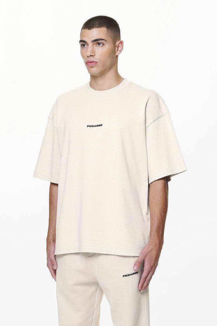 Pegador Logo Boxy Tee Washed Dust Cream Gum Sonderangebote