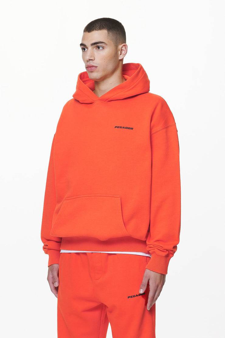 Pegador Logo Oversized Hoodie Washed Signal Red Gum VIP-Rabatte