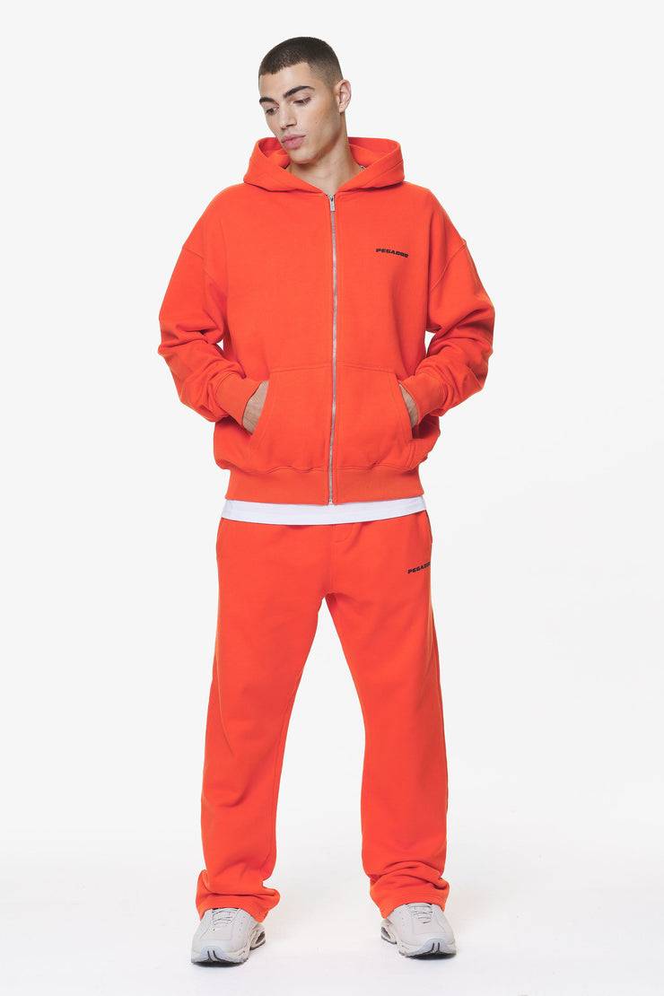 Pegador Logo Oversized Sweat Jacket Washed Signal Red Gum Tiefpreis