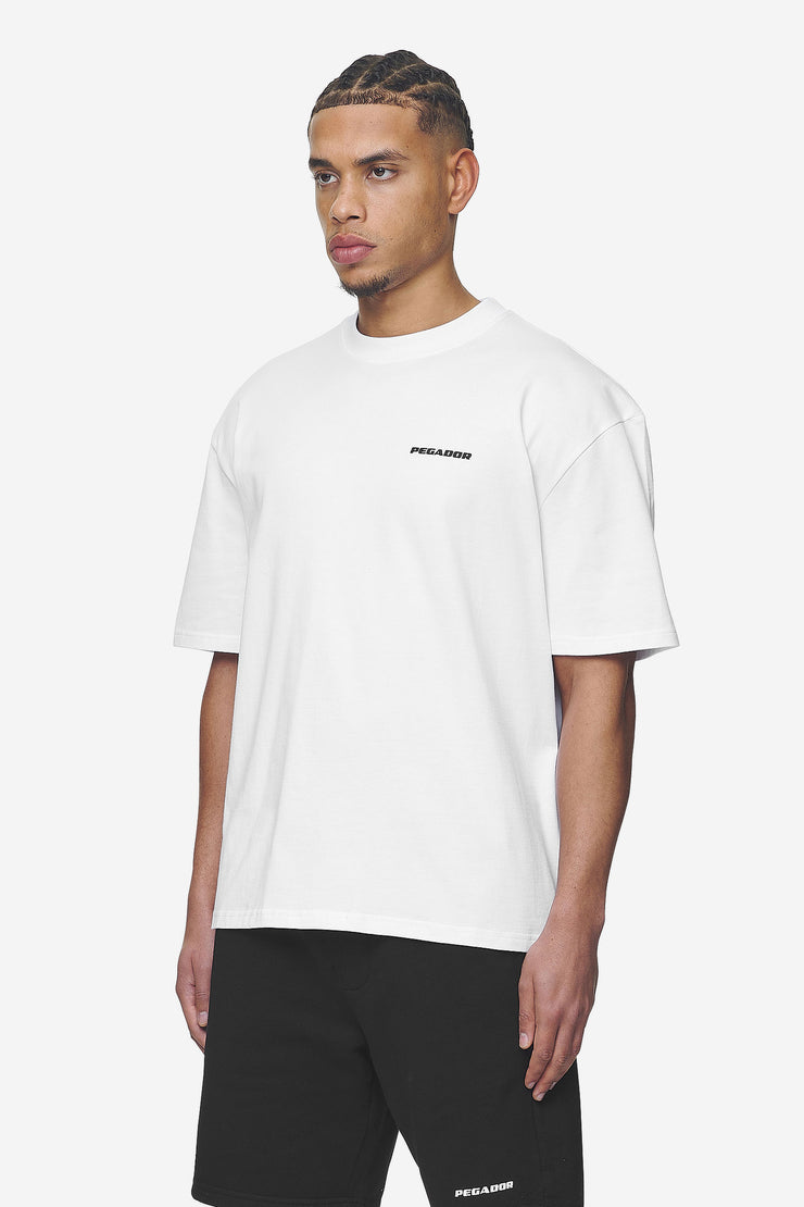 Pegador Logo Oversized Tee White Black Gum Kostenlose Rückgabe