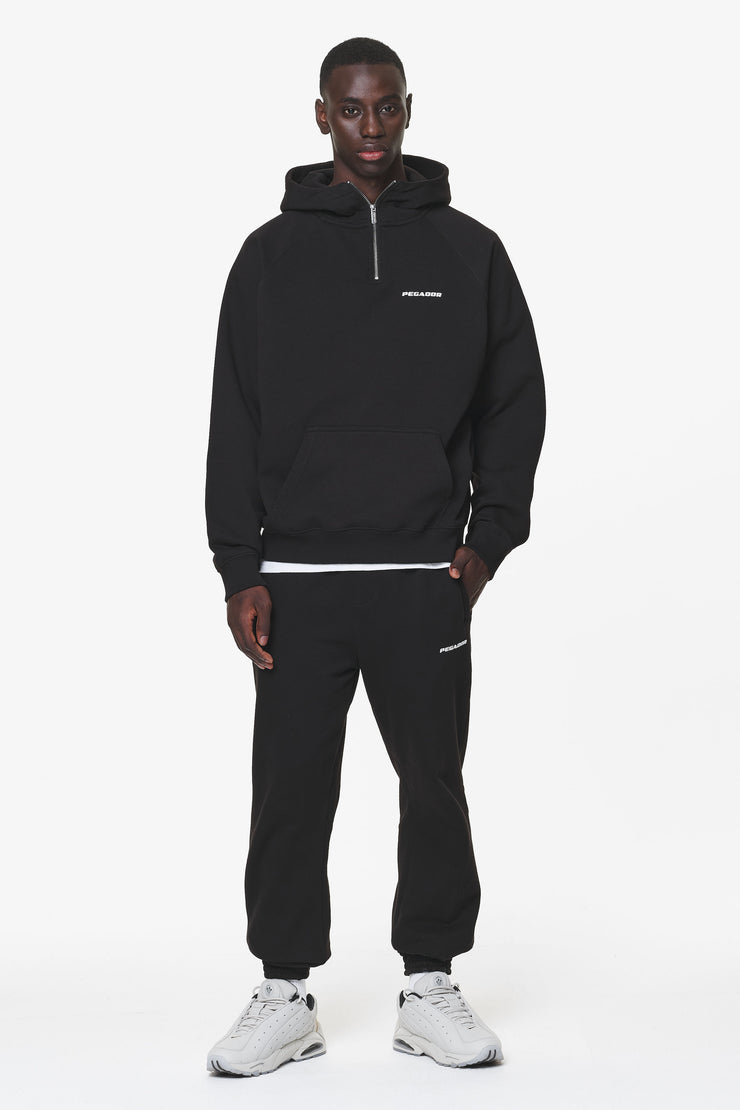Pegador Logo Oversized Halfzip Hoodie Black Gum Sonderangebot der Fabrik