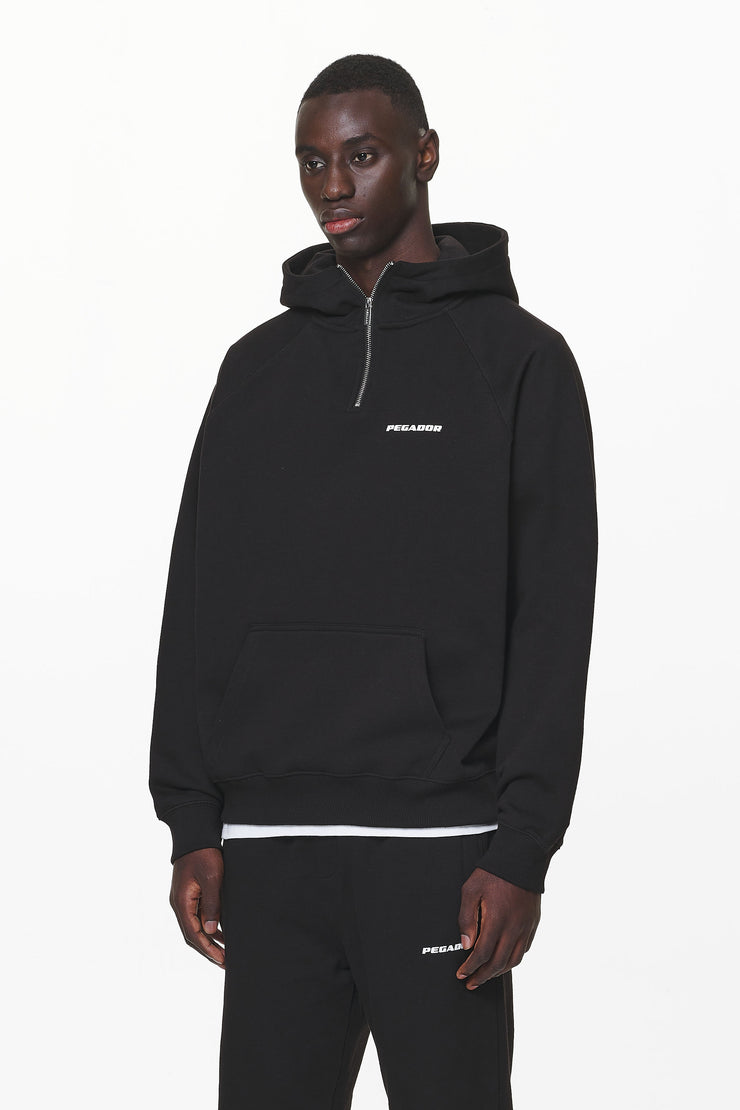 Pegador Logo Oversized Halfzip Hoodie Black Gum Sonderangebot der Fabrik