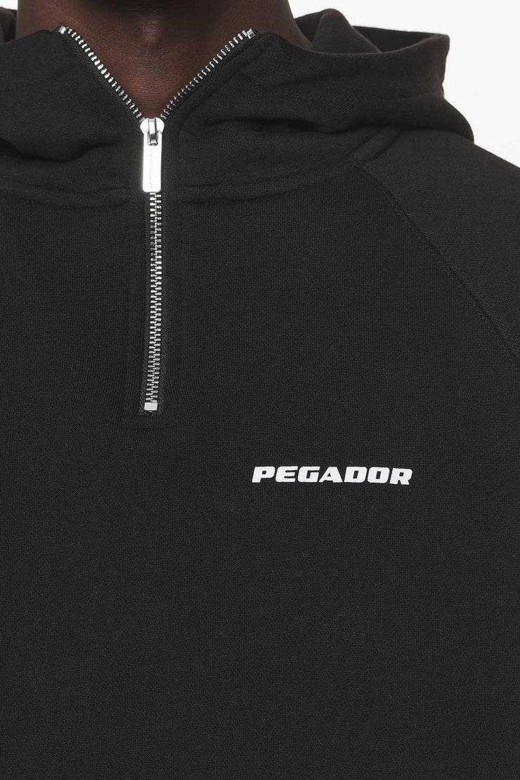 Pegador Logo Oversized Halfzip Hoodie Black Gum Sonderangebot der Fabrik