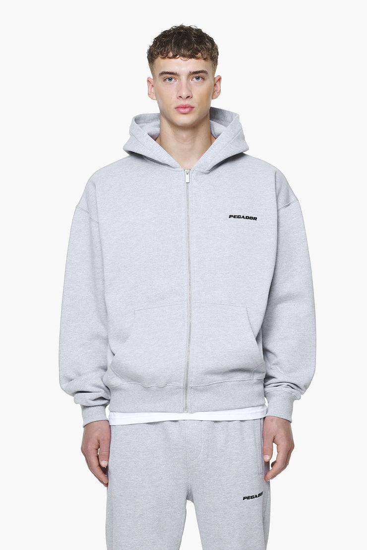 Pegador Logo Oversized Sweat Jacket Grey Melange Riesige Rabatte