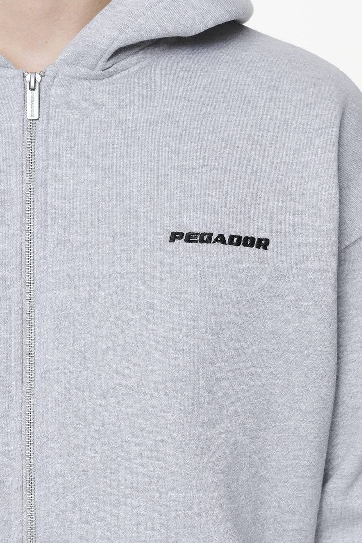 Pegador Logo Oversized Sweat Jacket Grey Melange Riesige Rabatte