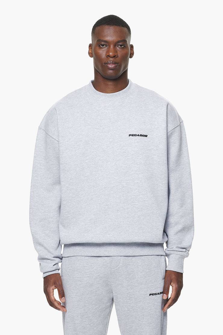 Pegador Logo Oversized Sweater Grey Melange 50% Rabatt mit kostenlosem Versand