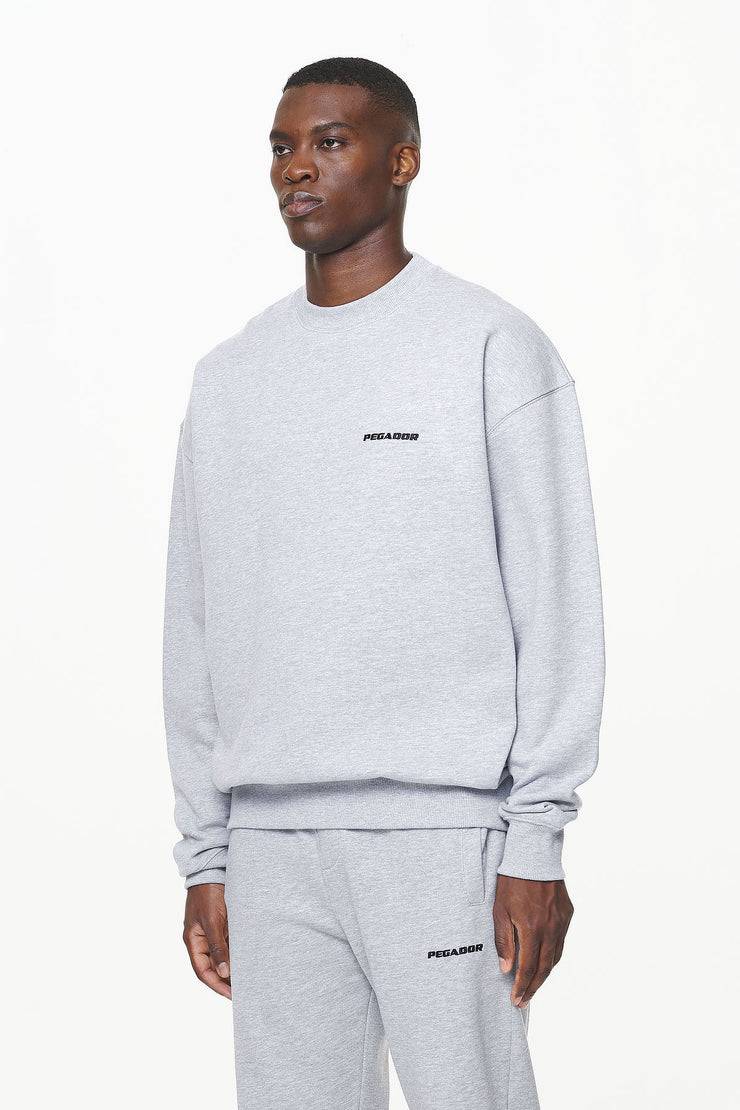 Pegador Logo Oversized Sweater Grey Melange 50% Rabatt mit kostenlosem Versand