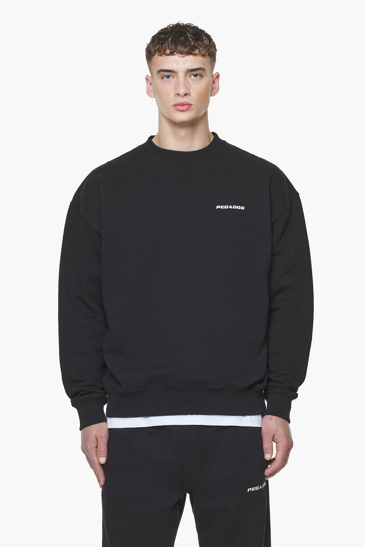 Pegador Logo Oversized Sweater Vintage Washed Onyx Black Clearance-Verkauf