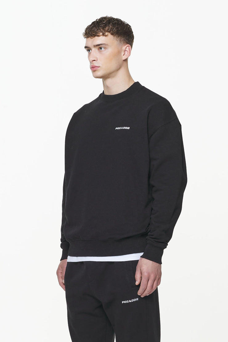Pegador Logo Oversized Sweater Vintage Washed Onyx Black Clearance-Verkauf
