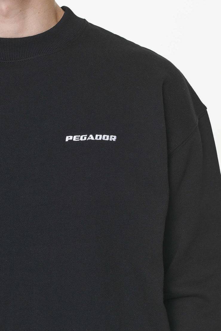 Pegador Logo Oversized Sweater Vintage Washed Onyx Black Clearance-Verkauf