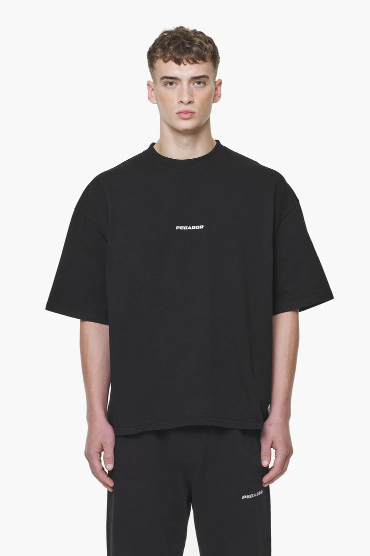 Pegador Logo Boxy Tee Vintage Washed Onyx Black Kostenloser Versand international