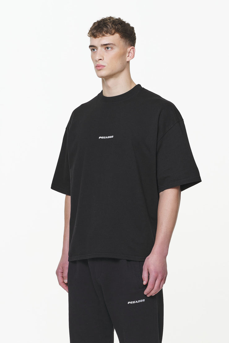 Pegador Logo Boxy Tee Vintage Washed Onyx Black Kostenloser Versand international