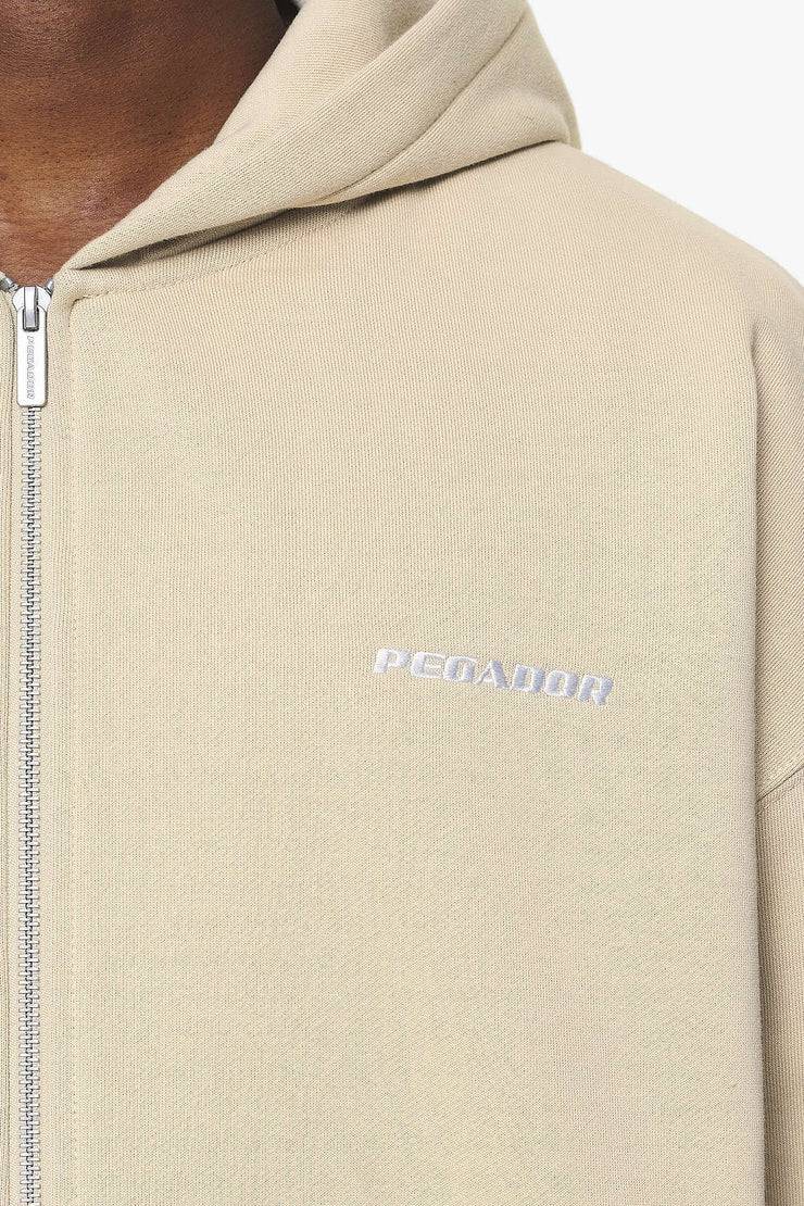 Pegador Logo Oversized Sweat Jacket Vintage Washed Kingdom Beige Black Friday Preise