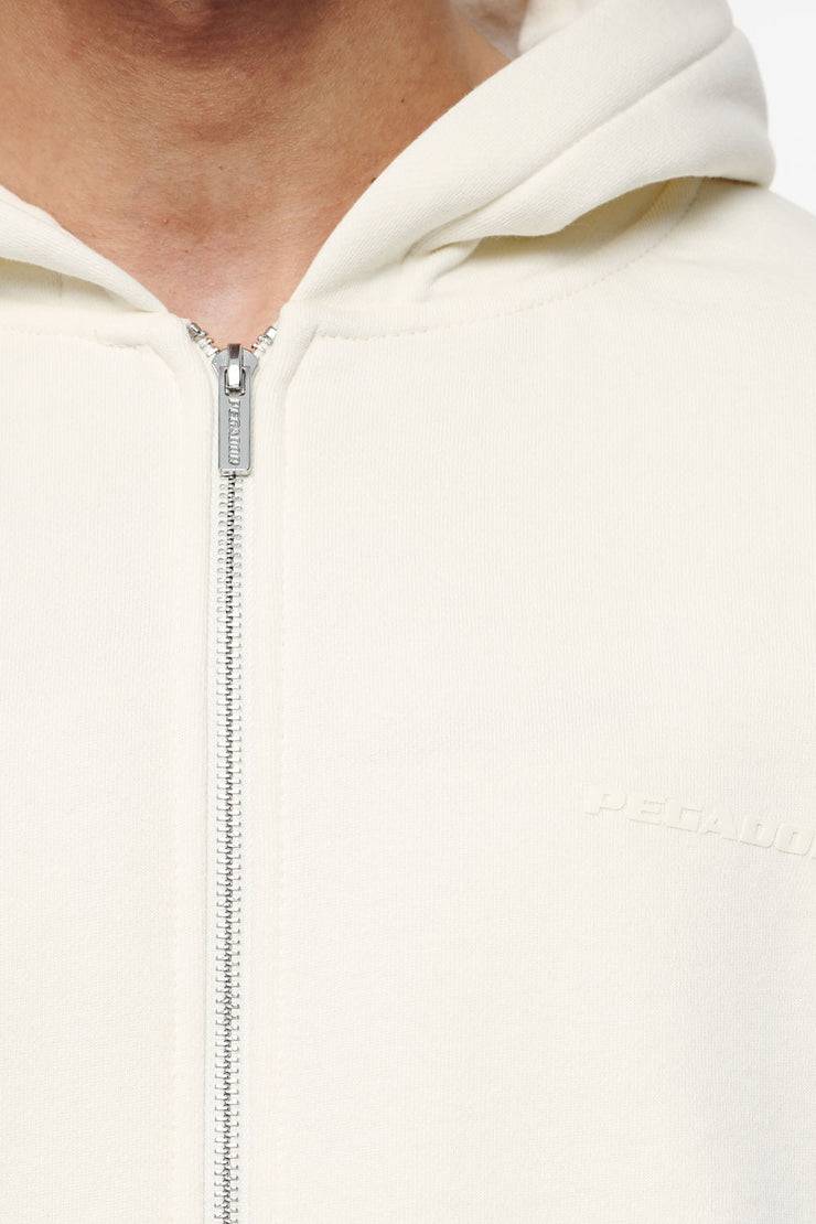 Pegador Logo Oversized Sweat Jacket Vintage Washed Unbleached Gum Outlet