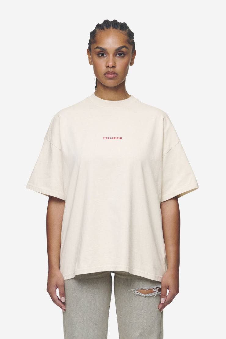 Pegador Reyna Heavy Oversized Tee Washed Coast Sand Günstiger Verkauf
